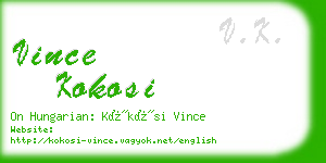 vince kokosi business card